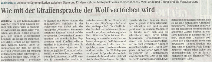 Achtsame Kommunikation zwischen Eltern und Kindern - Weinheimer Nachrichten