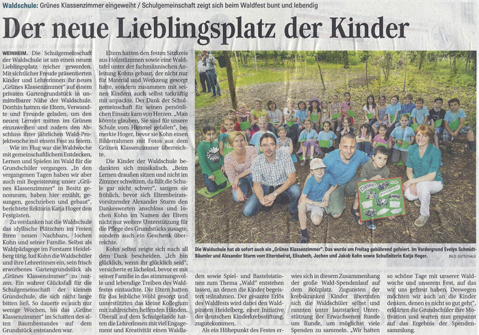 Grünes Klassenzimmer - Weinheimer Nachrichten